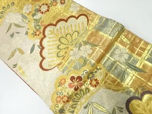 笠松に花唐草模様織出し袋帯